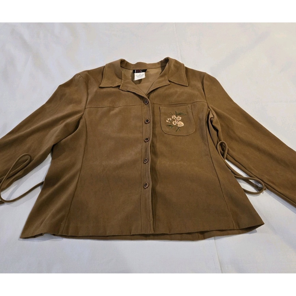 R &K Originals Suede Feel Lightweight Button Up Women's Jacket Size 18